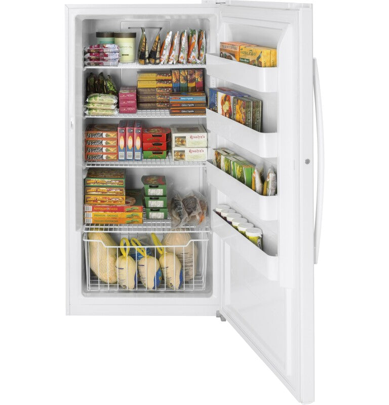 GE 17.3 Cu. Ft. Frost-Free Garage Ready Upright Freezer (FUF17SMRWW)