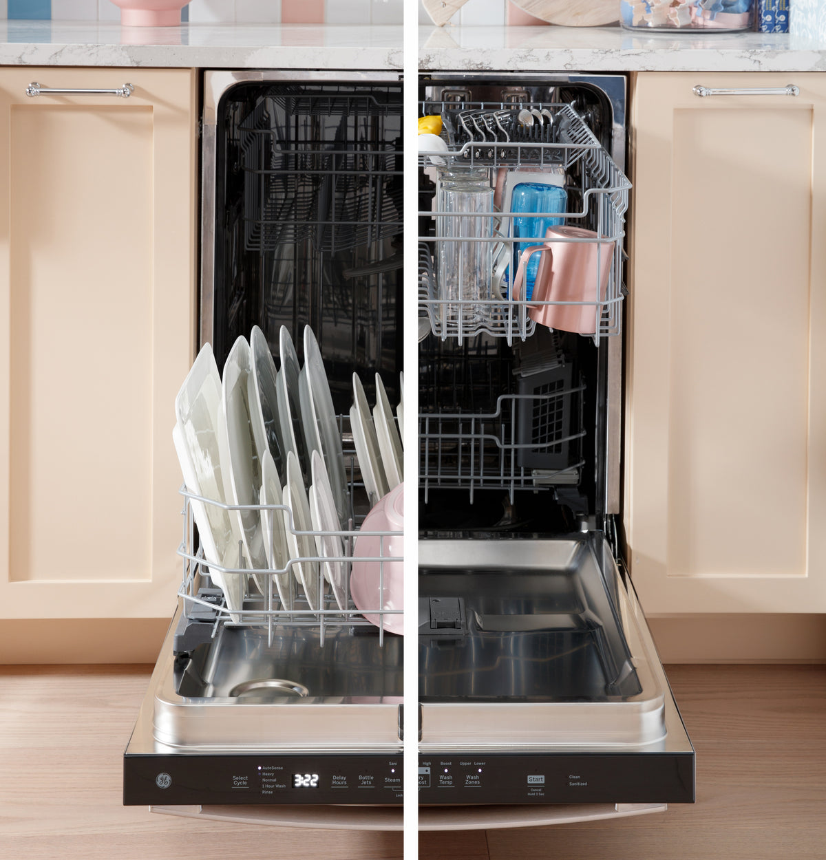 GE Fingerprint Resistant Top Control with Stainless Steel Interior Dishwasher with Sanitize Cycle (GDT650SYVFS)