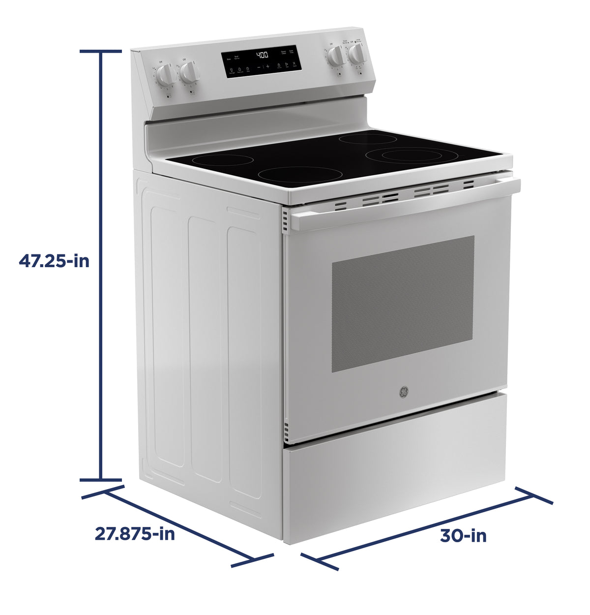 GE 30" Free-Standing Electric Range (GRF400SVWW)