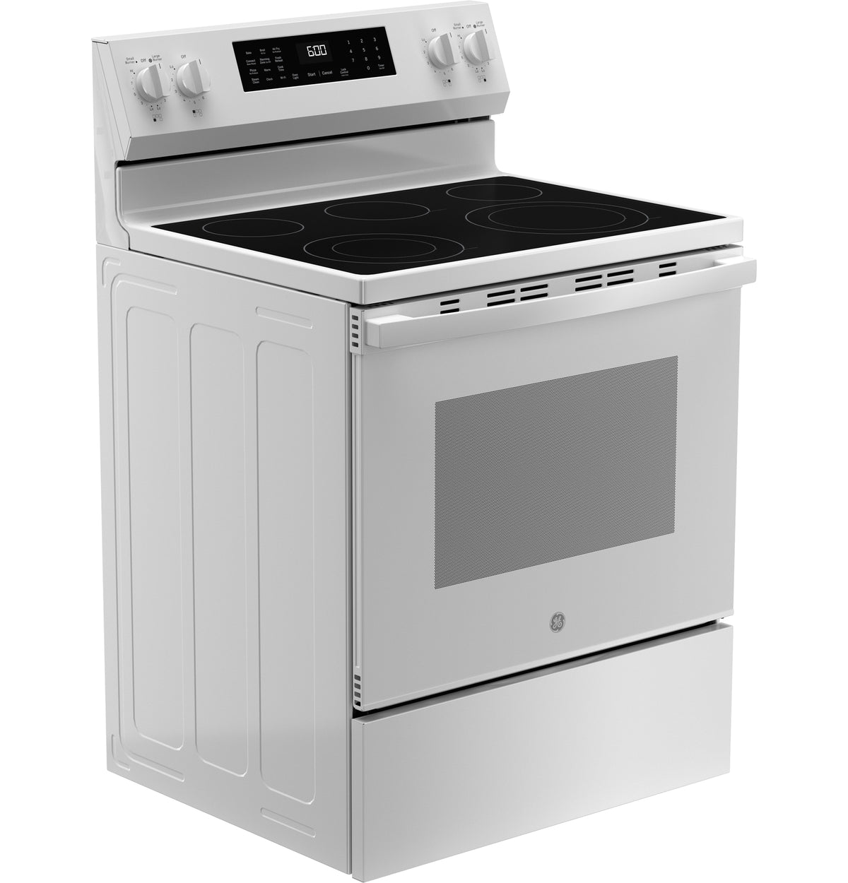 GE 30" Free-Standing Electric Convection Range with No Preheat Air Fry and EasyWash Oven Tray (GRF600AVWW)