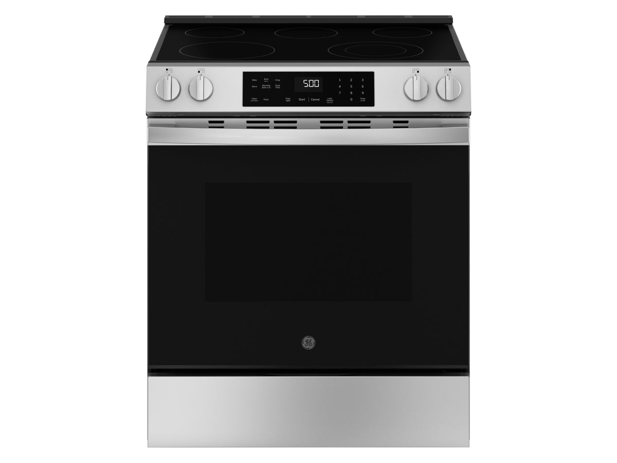 GE 30" Slide-In Electric Range with Crisp Mode (GRS500PVSS)