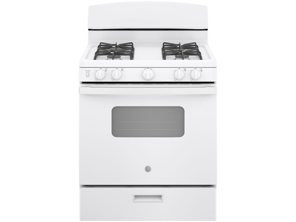 GE 30" Free-Standing Front Control Gas Range (JGBS10DEMWW)
