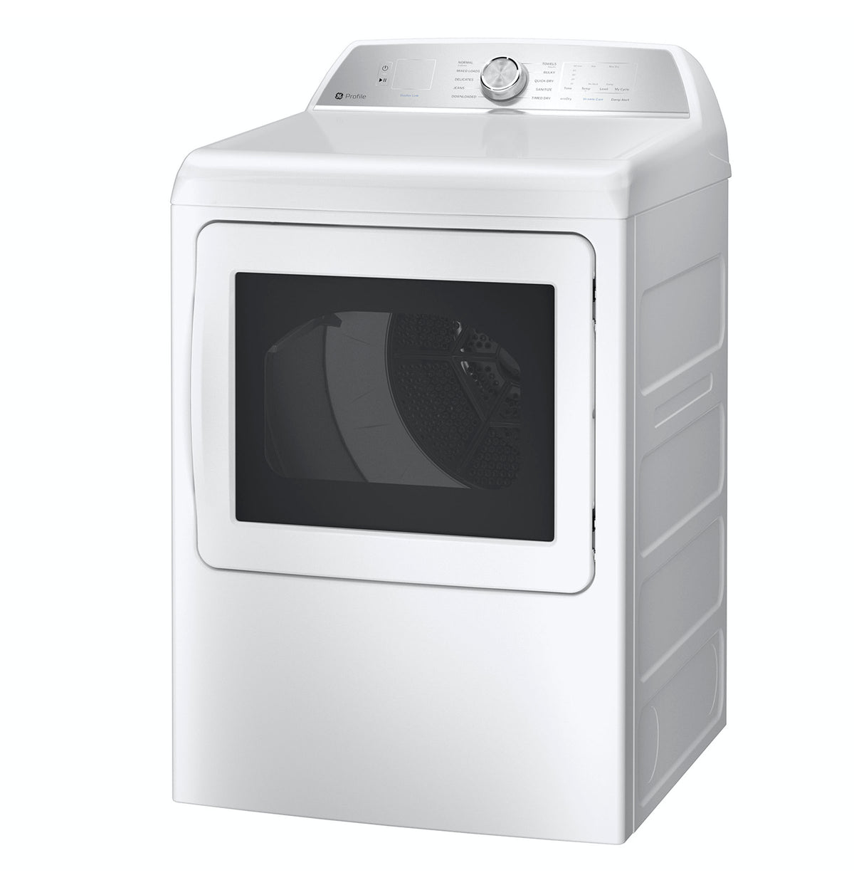 GE Profile 7.4 cu. ft. Capacity aluminized alloy drum Electric Dryer with Sanitize Cycle and Sensor Dry (PTD60EBSRWS)
