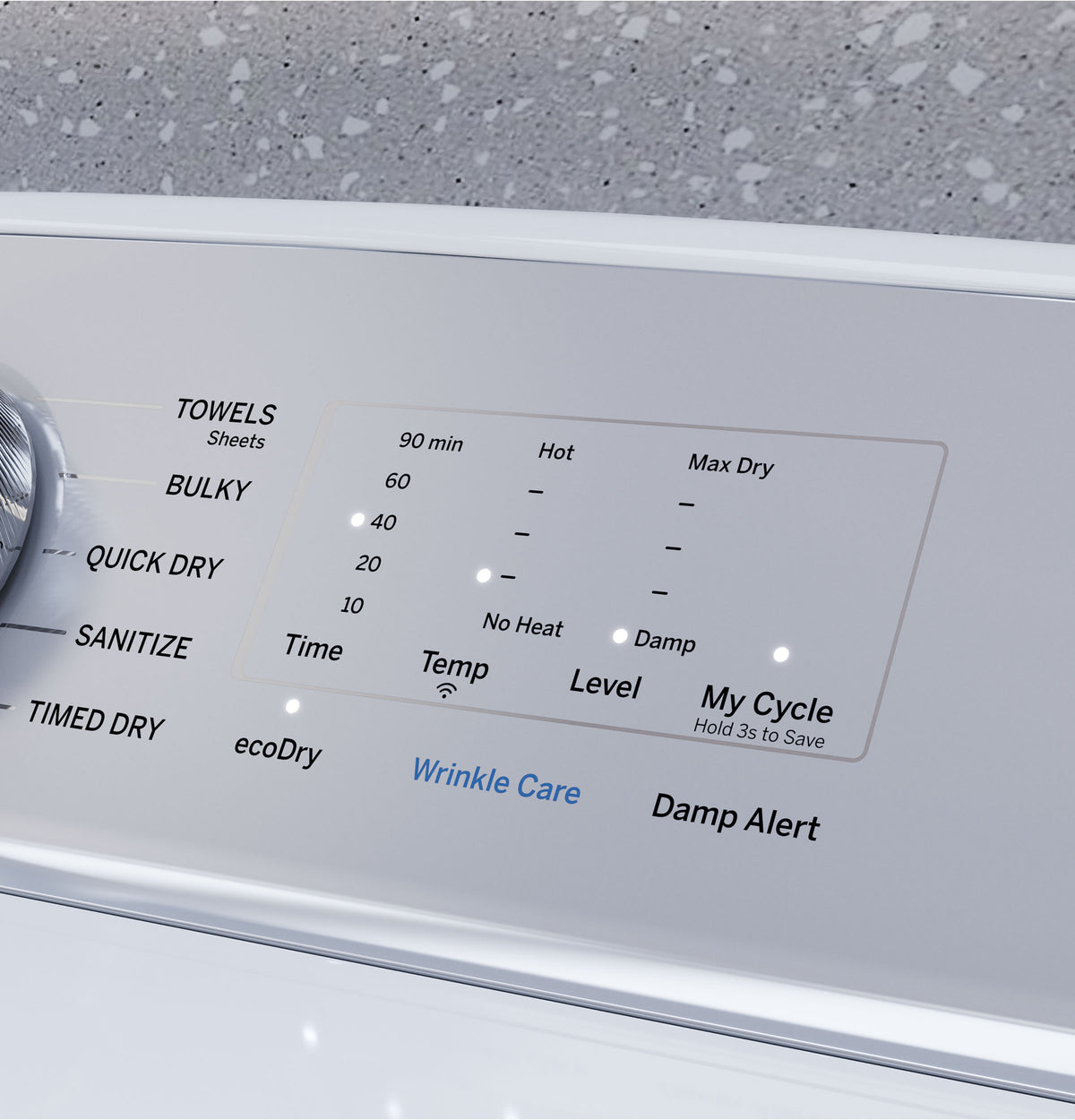 GE Profile 7.4 cu. ft. Capacity aluminized alloy drum Electric Dryer with Sanitize Cycle and Sensor Dry (PTD60EBSRWS)