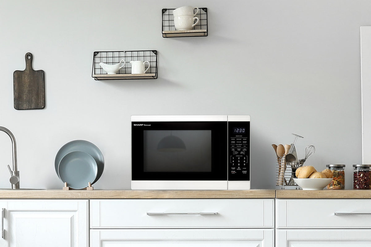 Sharp 1.4 Cu. Ft. 1100w White Countertop Microwave Oven (SMC1461KW)