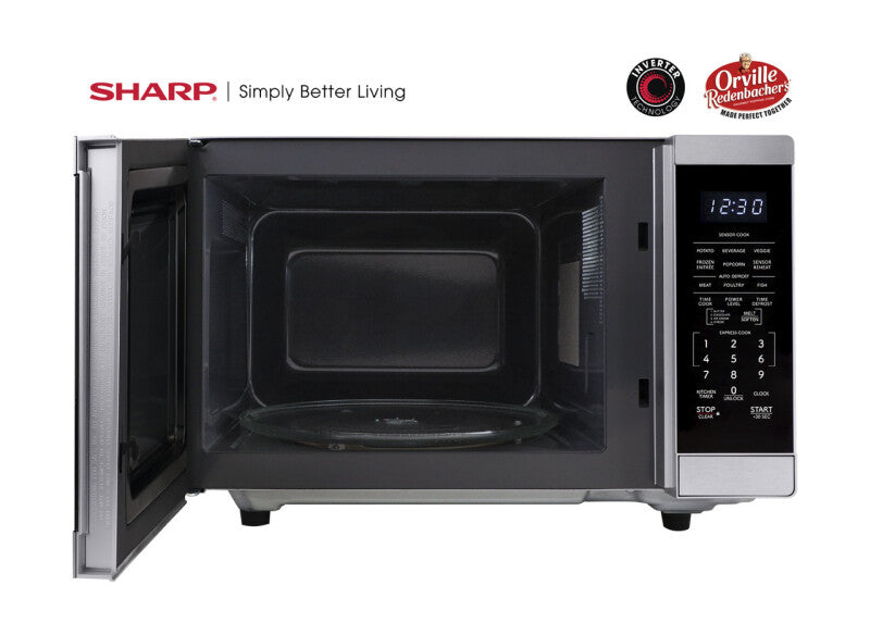 Sharp 1.4 Cu. Ft. 1100w Stainless Steel Countertop Microwave Oven With Inverter Technology (SMC1464KS)