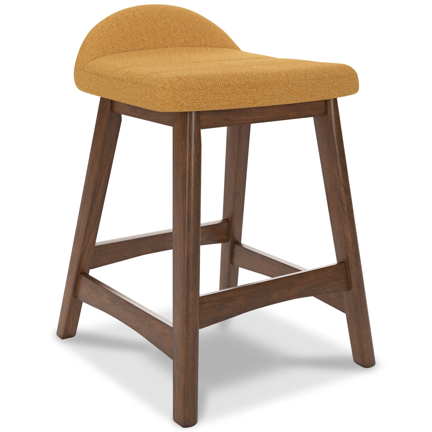 Lyncott yellow upholstered barstool