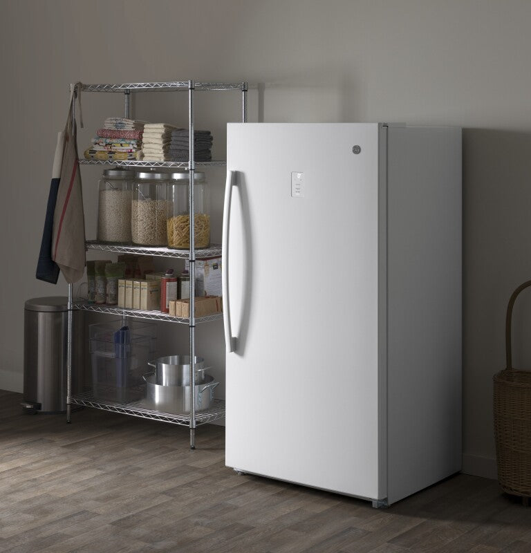 GE 17.3 Cu. Ft. Frost-Free Garage Ready Upright Freezer (FUF17SMRWW)