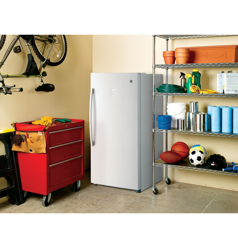 GE 17.3 Cu. Ft. Frost-Free Garage Ready Upright Freezer (FUF17SMRWW)
