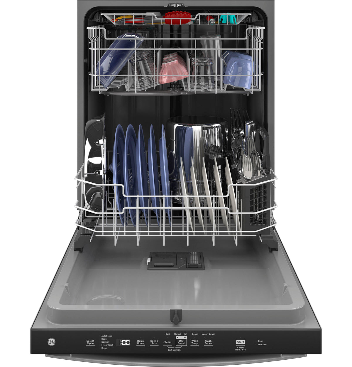 GE Top Control with Plastic Interior Dishwasher with Sanitize Cycle & Dry Boost (GDT630PYRFS)