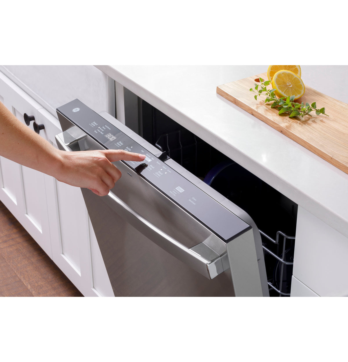 GE Top Control with Plastic Interior Dishwasher with Sanitize Cycle & Dry Boost (GDT630PYRFS)