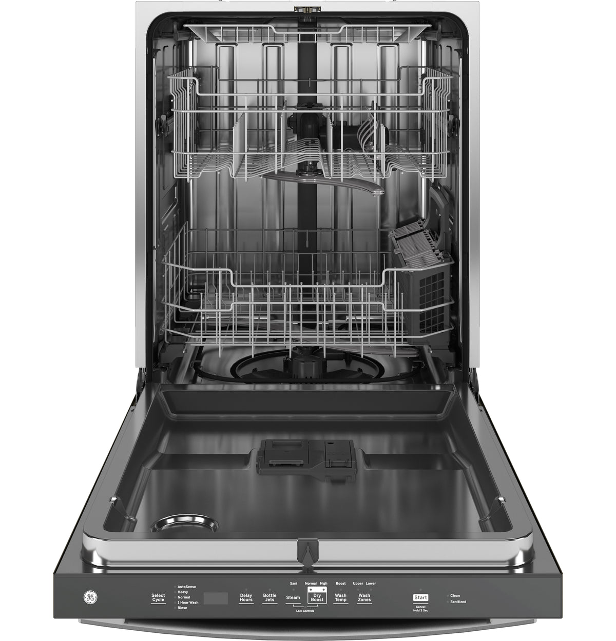 GE Fingerprint Resistant Top Control with Stainless Steel Interior Dishwasher with Sanitize Cycle (GDT650SYVFS)