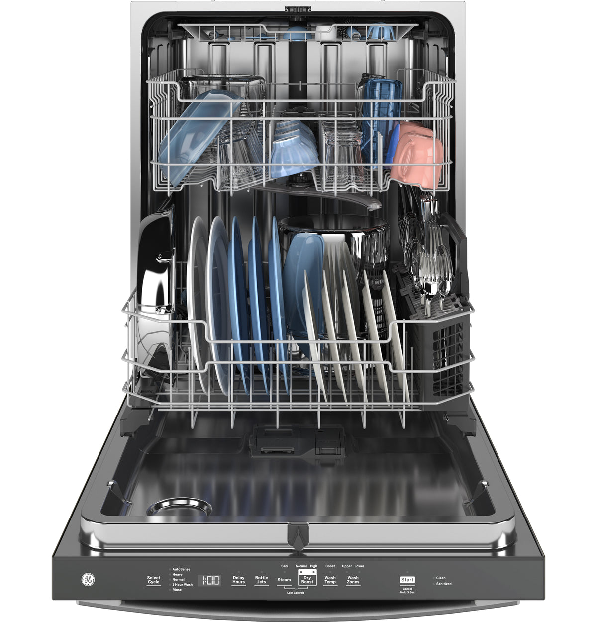 GE Fingerprint Resistant Top Control with Stainless Steel Interior Dishwasher with Sanitize Cycle (GDT650SYVFS)