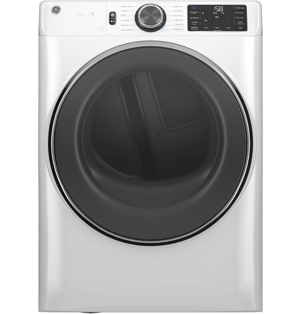 GE 7.8 cu. ft. Capacity Smart Front Load Electric Dryer with Steam and Sanitize Cycle (GFD65ESSVWW)