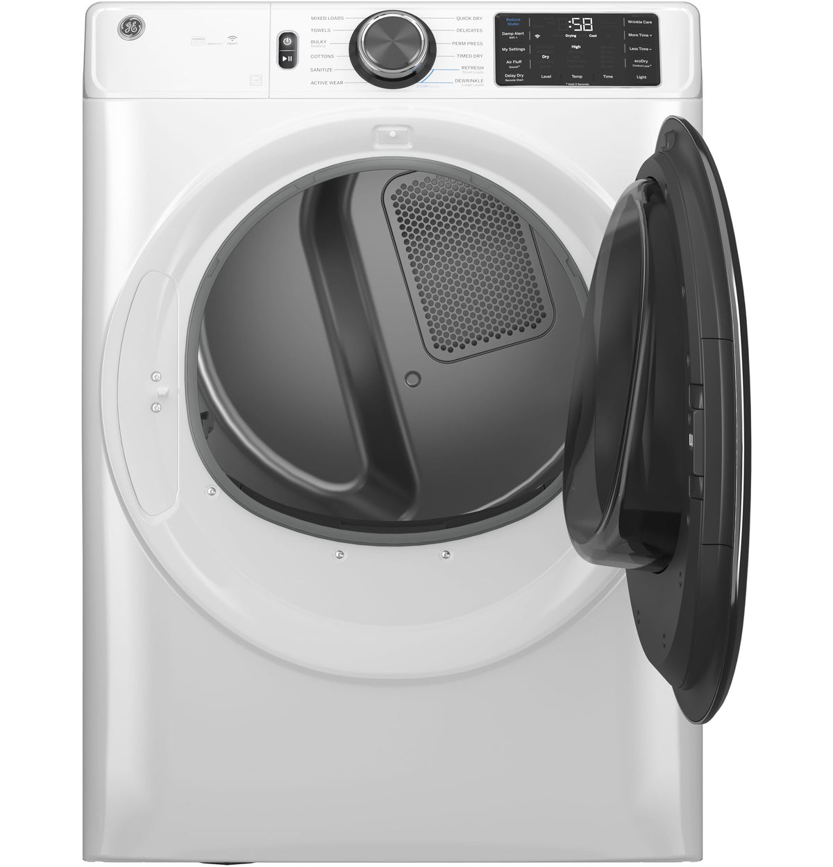GE 7.8 cu. ft. Capacity Smart Front Load Electric Dryer with Steam and Sanitize Cycle (GFD65ESSVWW)