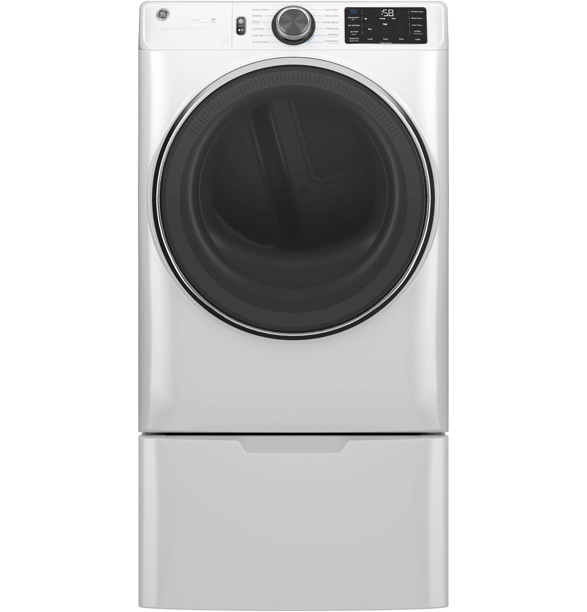 GE 7.8 cu. ft. Capacity Smart Front Load Electric Dryer with Steam and Sanitize Cycle (GFD65ESSVWW)