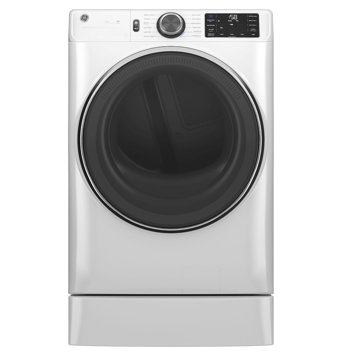 GE 7.8 cu. ft. Capacity Smart Front Load Electric Dryer with Steam and Sanitize Cycle (GFD65ESSVWW)