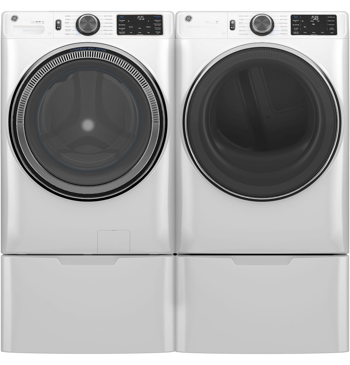 GE 7.8 cu. ft. Capacity Smart Front Load Electric Dryer with Steam and Sanitize Cycle (GFD65ESSVWW)