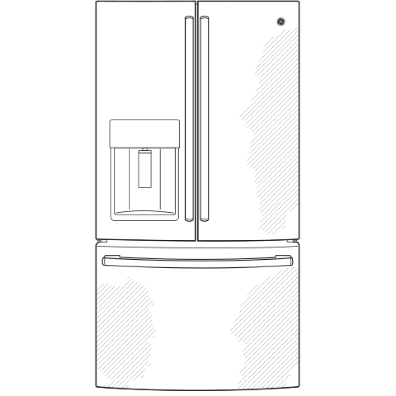 GE 27.7 Cu. Ft. Fingerprint Resistant French-Door Refrigerator (GFE28GYNFS)
