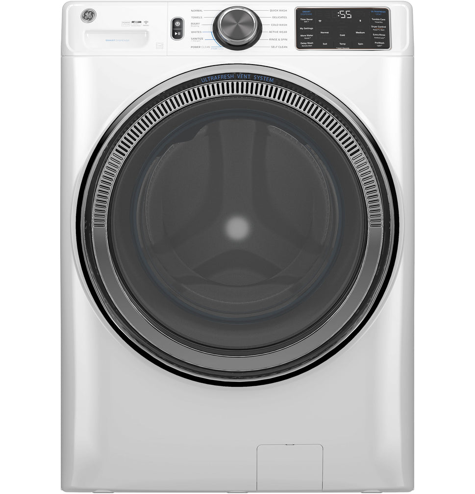 GE 5.0 cu. ft. Capacity Smart Front Load Steam Washer with SmartDispense UltraFresh Vent System with OdorBlock and Steam (GFW655SSVWW)