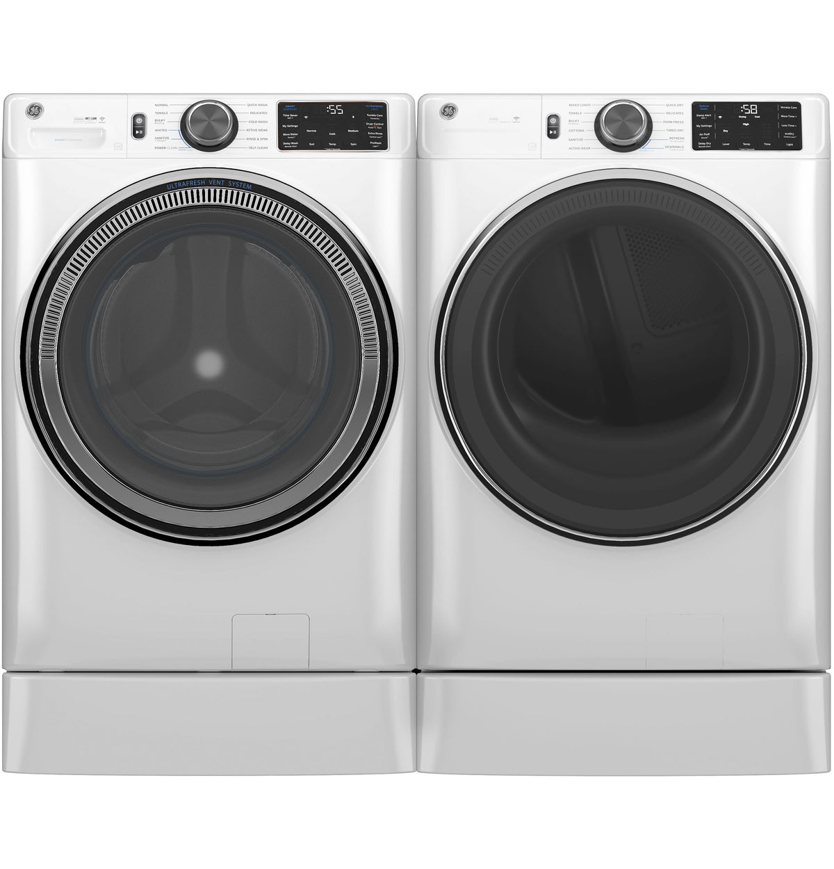 GE 5.0 cu. ft. Capacity Smart Front Load Steam Washer with SmartDispense UltraFresh Vent System with OdorBlock and Steam (GFW655SSVWW)
