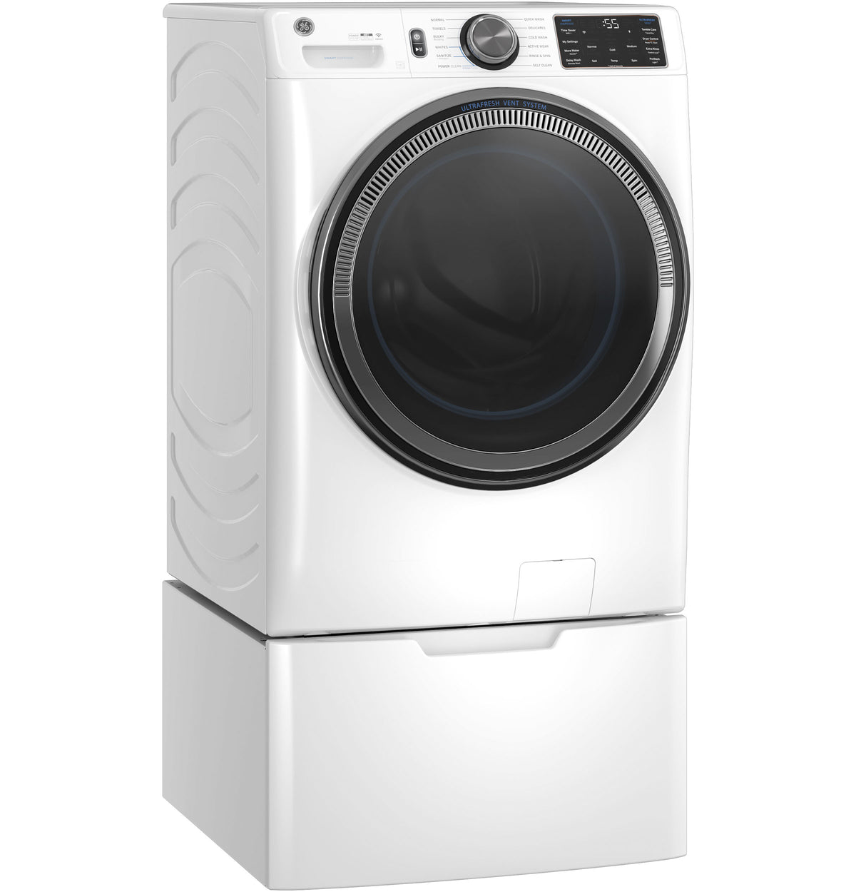 GE 5.0 cu. ft. Capacity Smart Front Load Steam Washer with SmartDispense UltraFresh Vent System with OdorBlock and Steam (GFW655SSVWW)