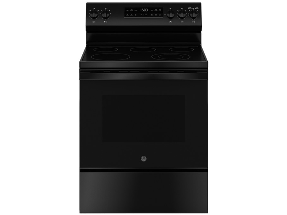 GE 30" Free-Standing Electric Range with Crisp Mode (GRF500PVBB)