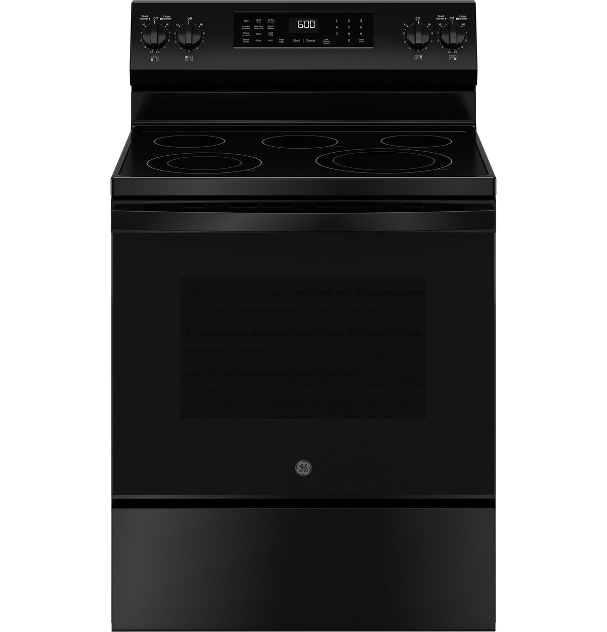 GE 30" Free-Standing Electric Convection Range with No Preheat Air Fry and EasyWash Oven Tray (GRF600AVBB)