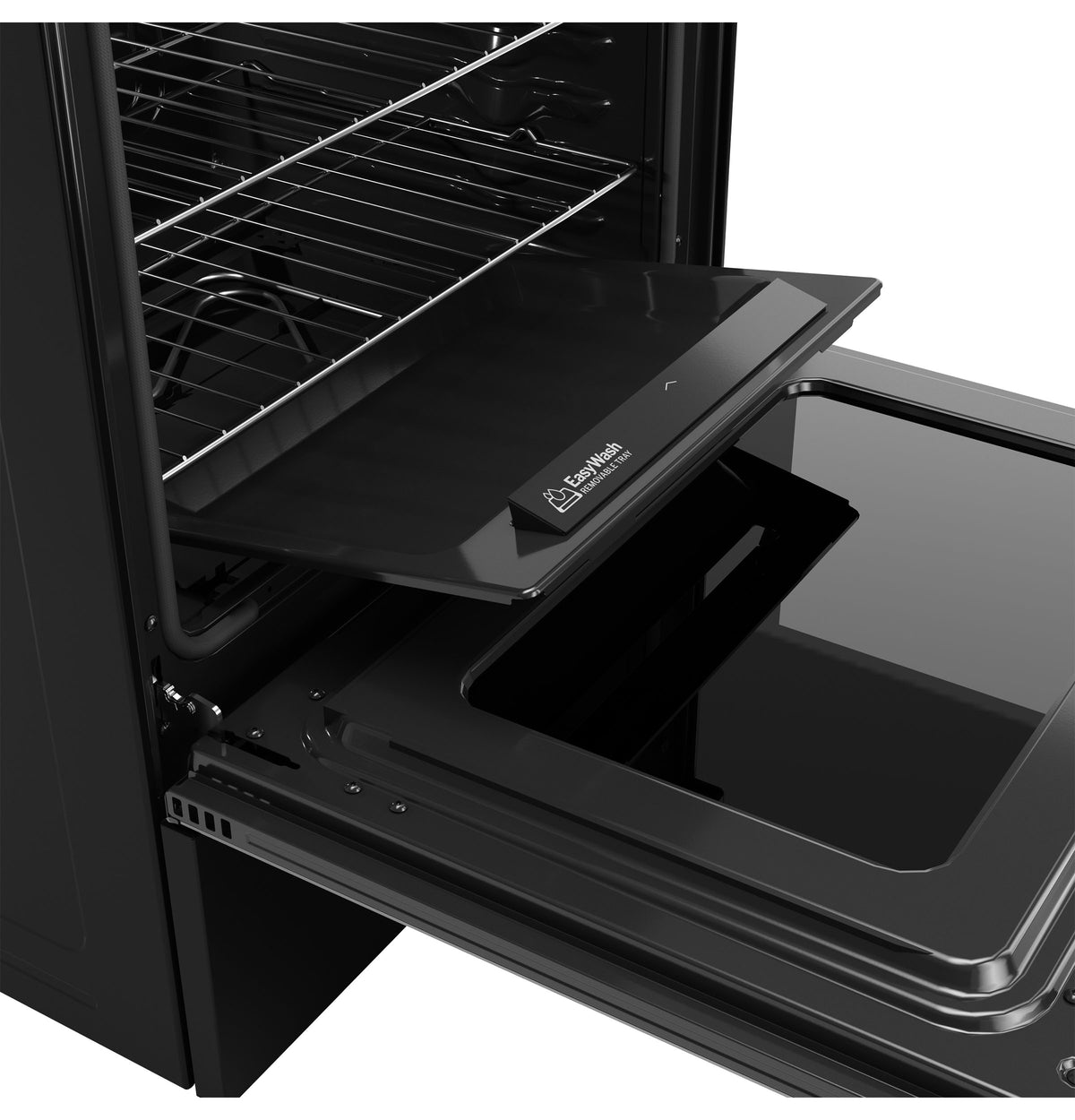 GE 30" Free-Standing Electric Convection Range with No Preheat Air Fry and EasyWash Oven Tray (GRF600AVBB)