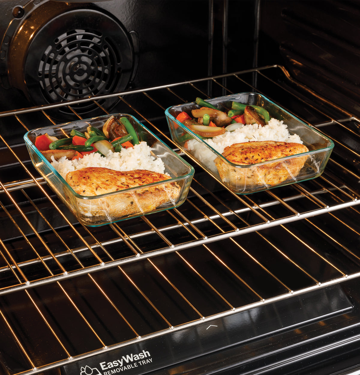GE 30" Free-Standing Electric Convection Range with No Preheat Air Fry and EasyWash Oven Tray (GRF600AVBB)