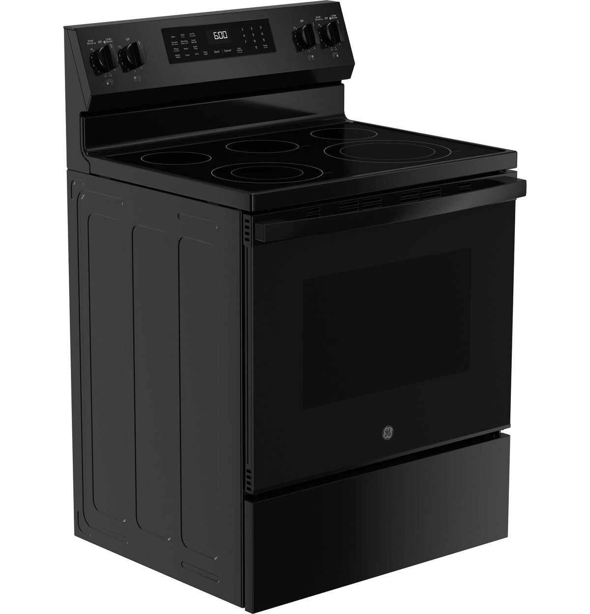 GE 30" Free-Standing Electric Convection Range with No Preheat Air Fry and EasyWash Oven Tray (GRF600AVBB)