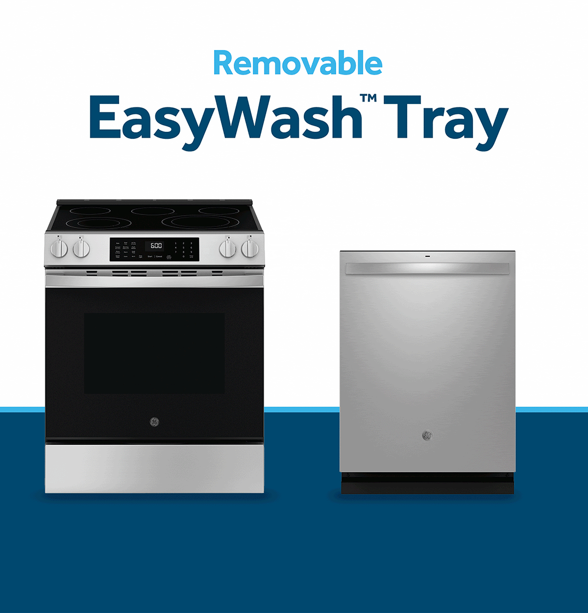 GE 30" Free-Standing Electric Convection Range with No Preheat Air Fry and EasyWash Oven Tray (GRF600AVSS)