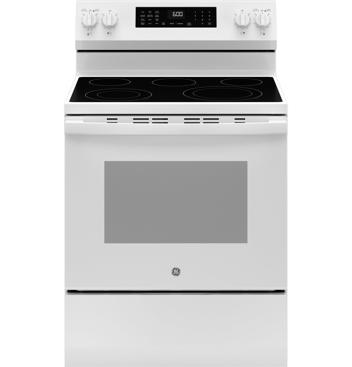 GE 30" Free-Standing Electric Convection Range with No Preheat Air Fry and EasyWash Oven Tray (GRF600AVWW)