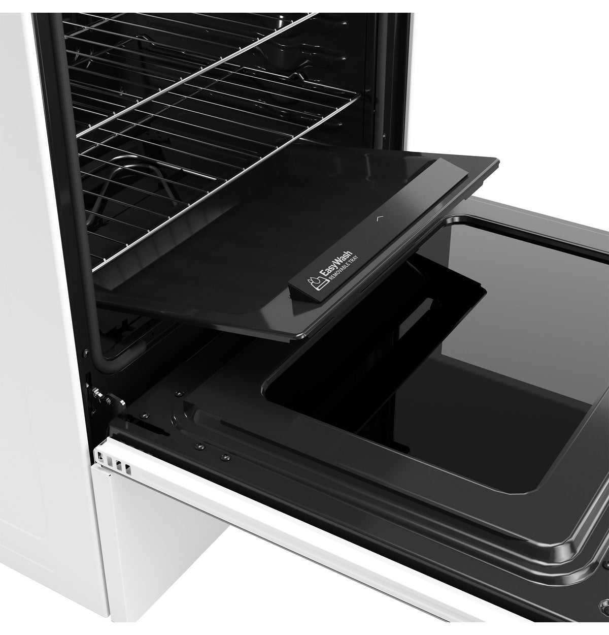 GE 30" Free-Standing Electric Convection Range with No Preheat Air Fry and EasyWash Oven Tray (GRF600AVWW)