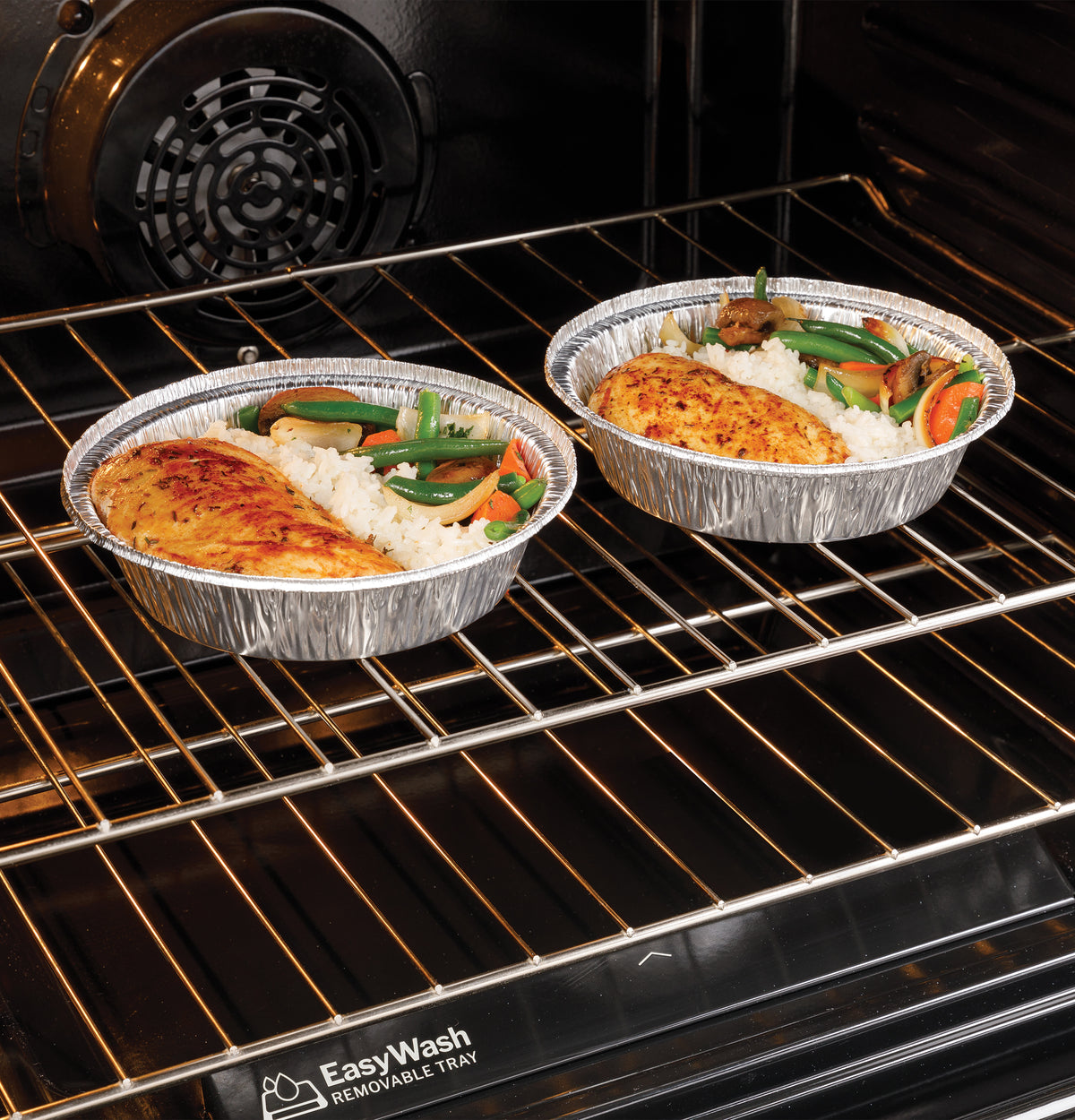 GE 30" Free-Standing Electric Convection Range with No Preheat Air Fry and EasyWash Oven Tray (GRF600AVWW)