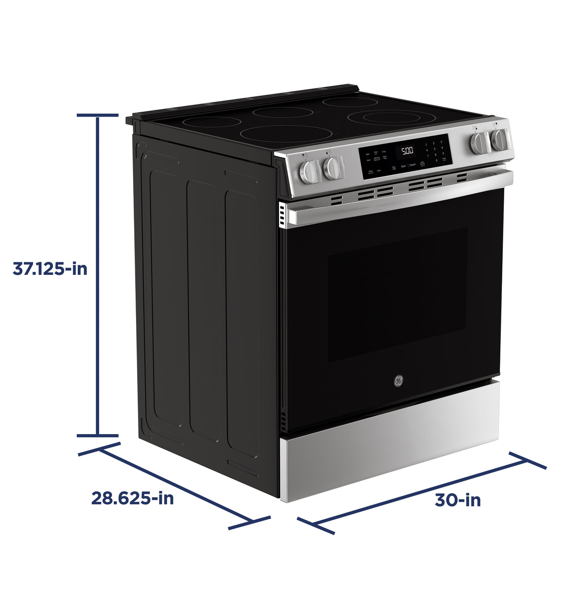 GE 30" Slide-In Electric Range with Crisp Mode (GRS500PVSS)