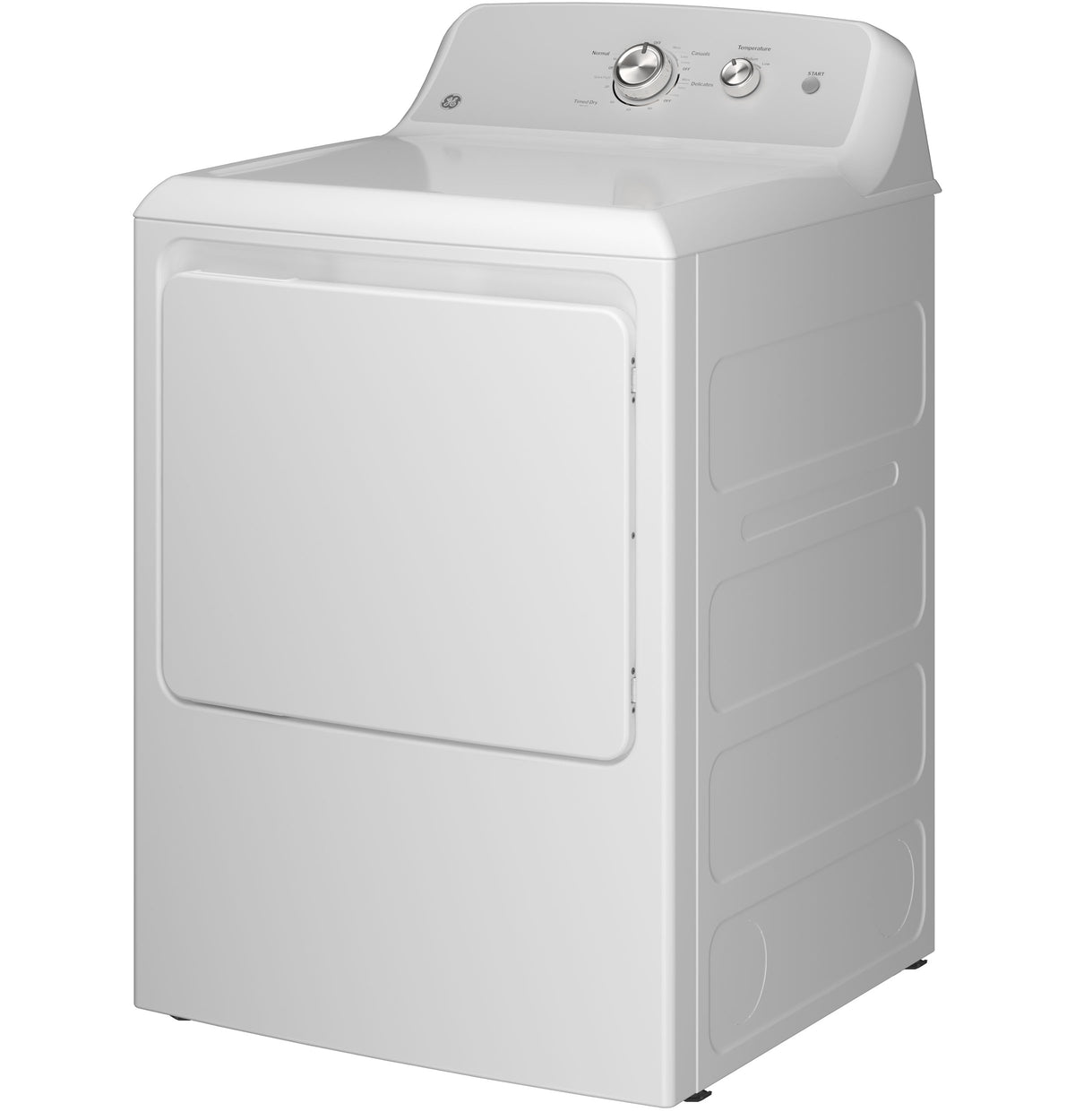 GE 7.2 cu. ft. Capacity Electric Dryer with Up To 120 ft. Venting and Reversible Door (GTD38EASWWS)