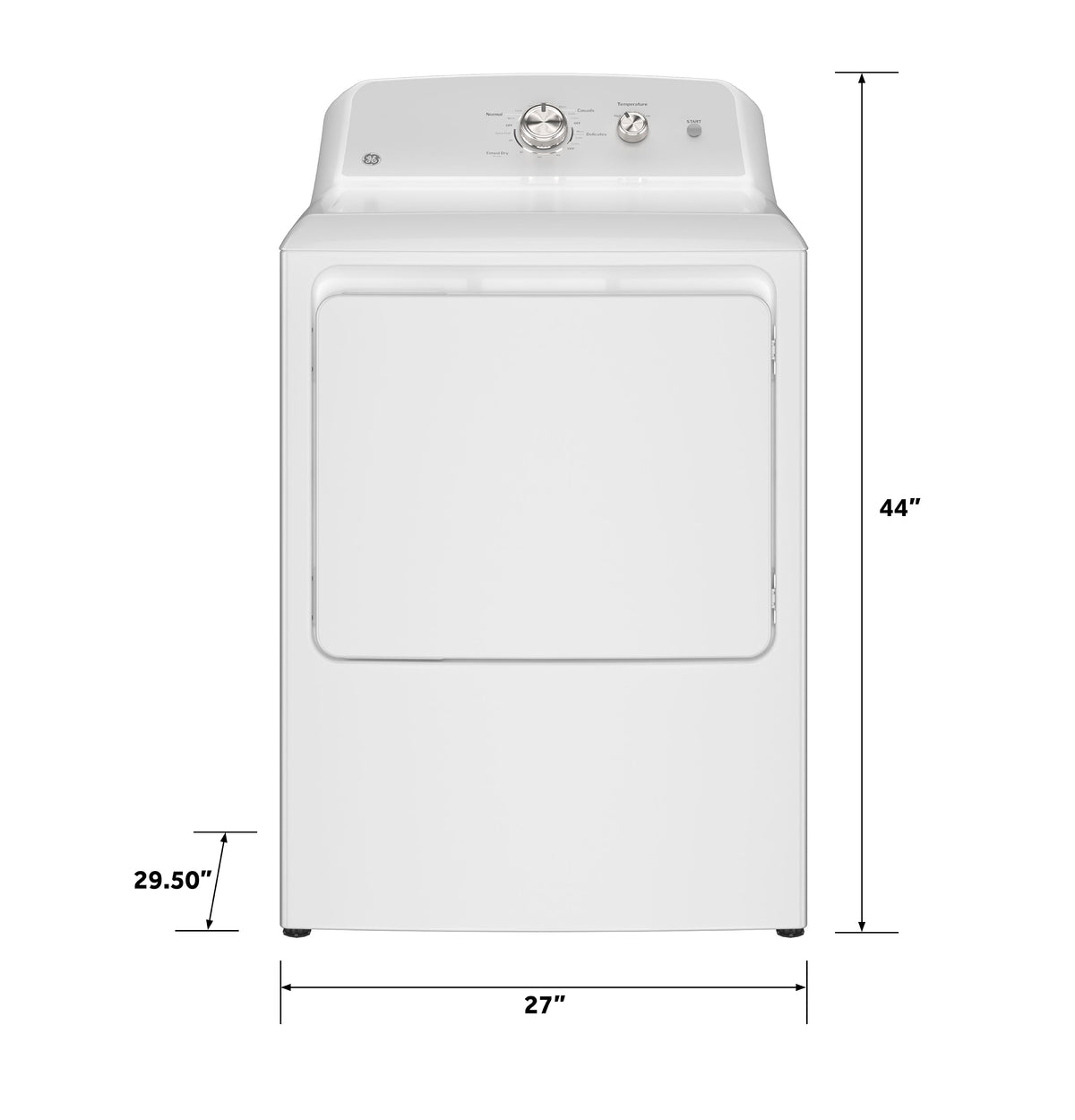 GE 7.2 cu. ft. Capacity Electric Dryer with Up To 120 ft. Venting and Reversible Door (GTD38EASWWS)