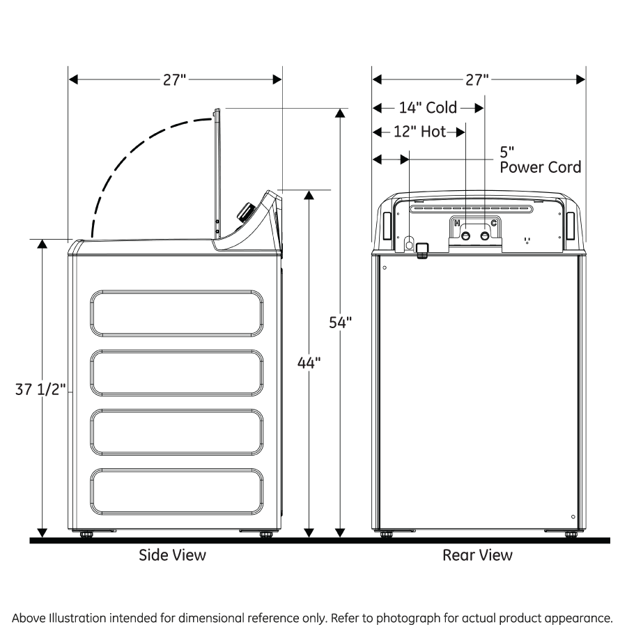 GE 4.0 cu. ft. Capacity Washer with Stainless Steel Basket and Water Level Control (GTW325ASWWW)