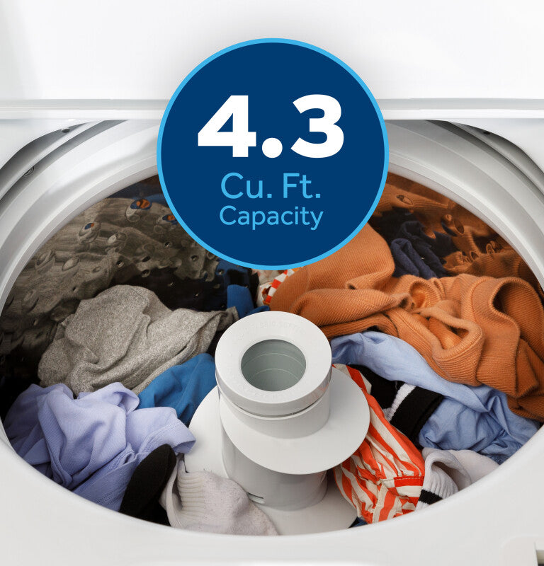 GE 4.3 cu. ft. Capacity Washer with Stainless Steel Basket,5-yr Limited Warranty (GTW525ACWWB)