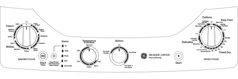 GE Unitized Spacemaker 2.3 cu. ft. Capacity Washer with Stainless Steel Basket and 4.4 cu. ft. Capacity Electric Dryer (GUD24ESSMWW) Specialty Laundry