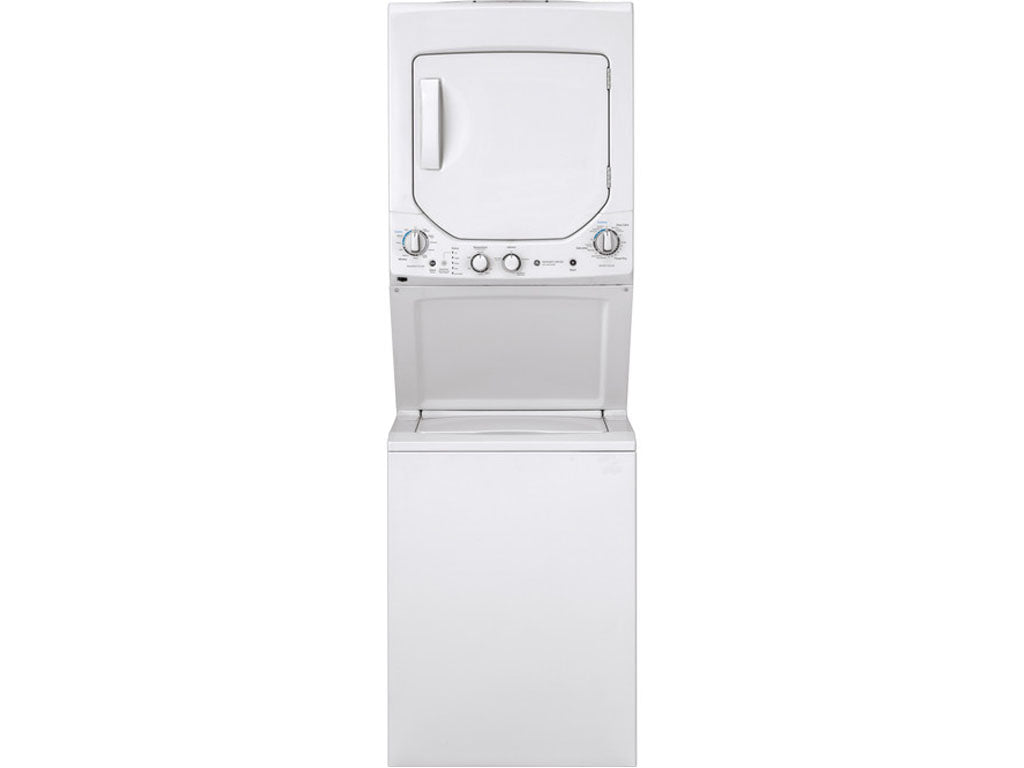 GE Unitized Spacemaker 2.3 cu. ft. Capacity Washer with Stainless Steel Basket and 4.4 cu. ft. Capacity Electric Dryer (GUD24ESSMWW) Specialty Laundry