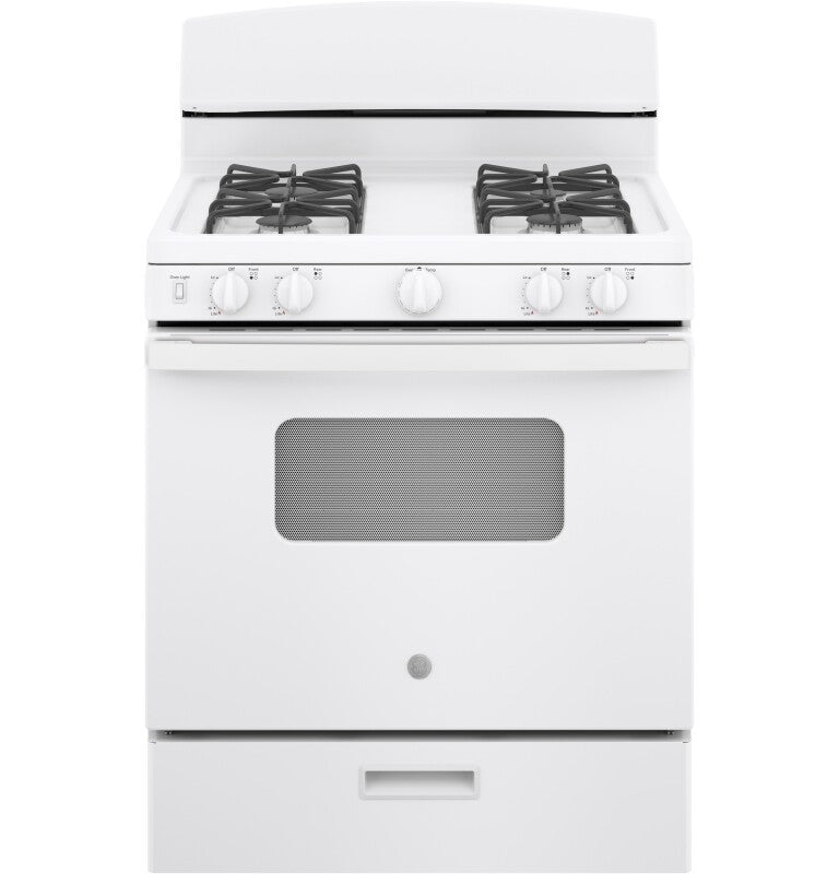 GE 30" Free-Standing Front Control Gas Range (JGBS10DEMWW)