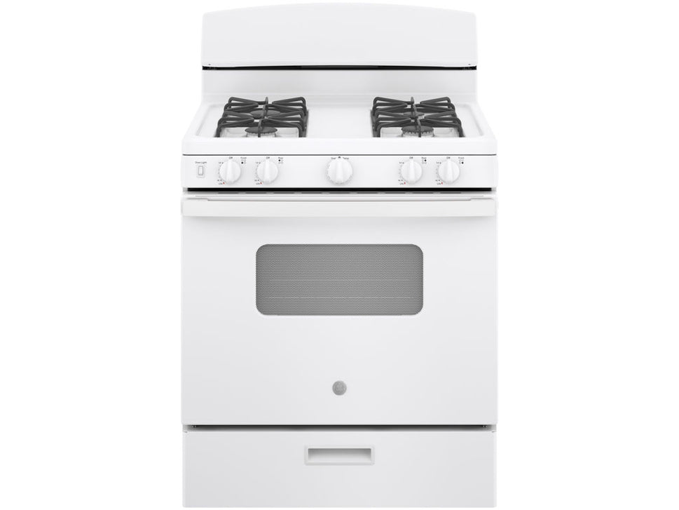 GE 30" Free-Standing Front Control Gas Range (JGBS10DEMWW)