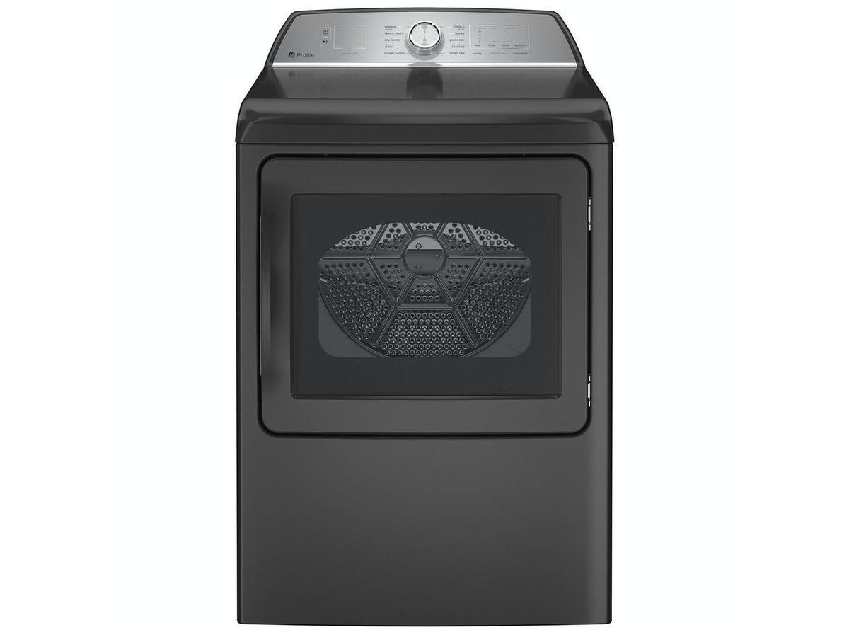 GE Profile 7.4 cu. ft. Capacity aluminized alloy drum Electric Dryer with Sanitize Cycle and Sensor Dry (PTD60EBPRDG)