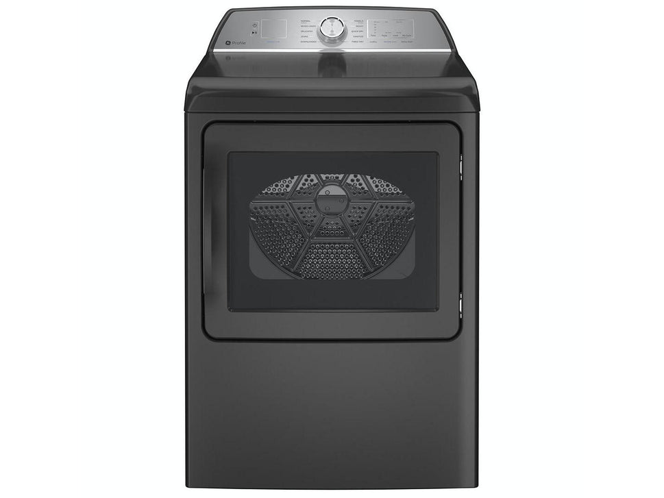 GE Profile 7.4 cu. ft. Capacity aluminized alloy drum Electric Dryer with Sanitize Cycle and Sensor Dry (PTD60EBPRDG)