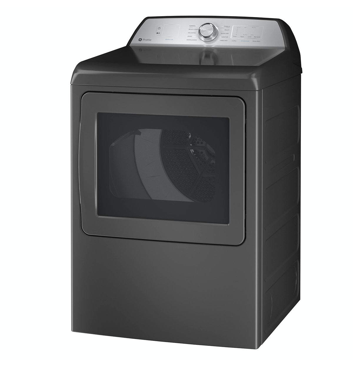 GE Profile 7.4 cu. ft. Capacity aluminized alloy drum Electric Dryer with Sanitize Cycle and Sensor Dry (PTD60EBPRDG)