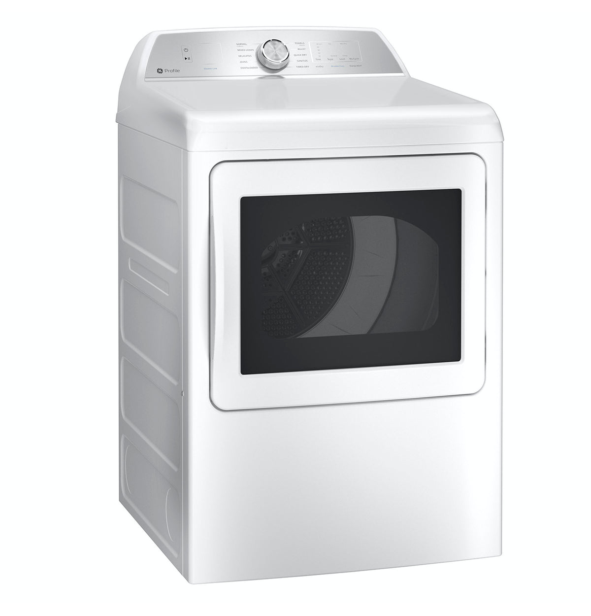 GE Profile 7.4 cu. ft. Capacity aluminized alloy drum Electric Dryer with Sanitize Cycle and Sensor Dry (PTD60EBSRWS)