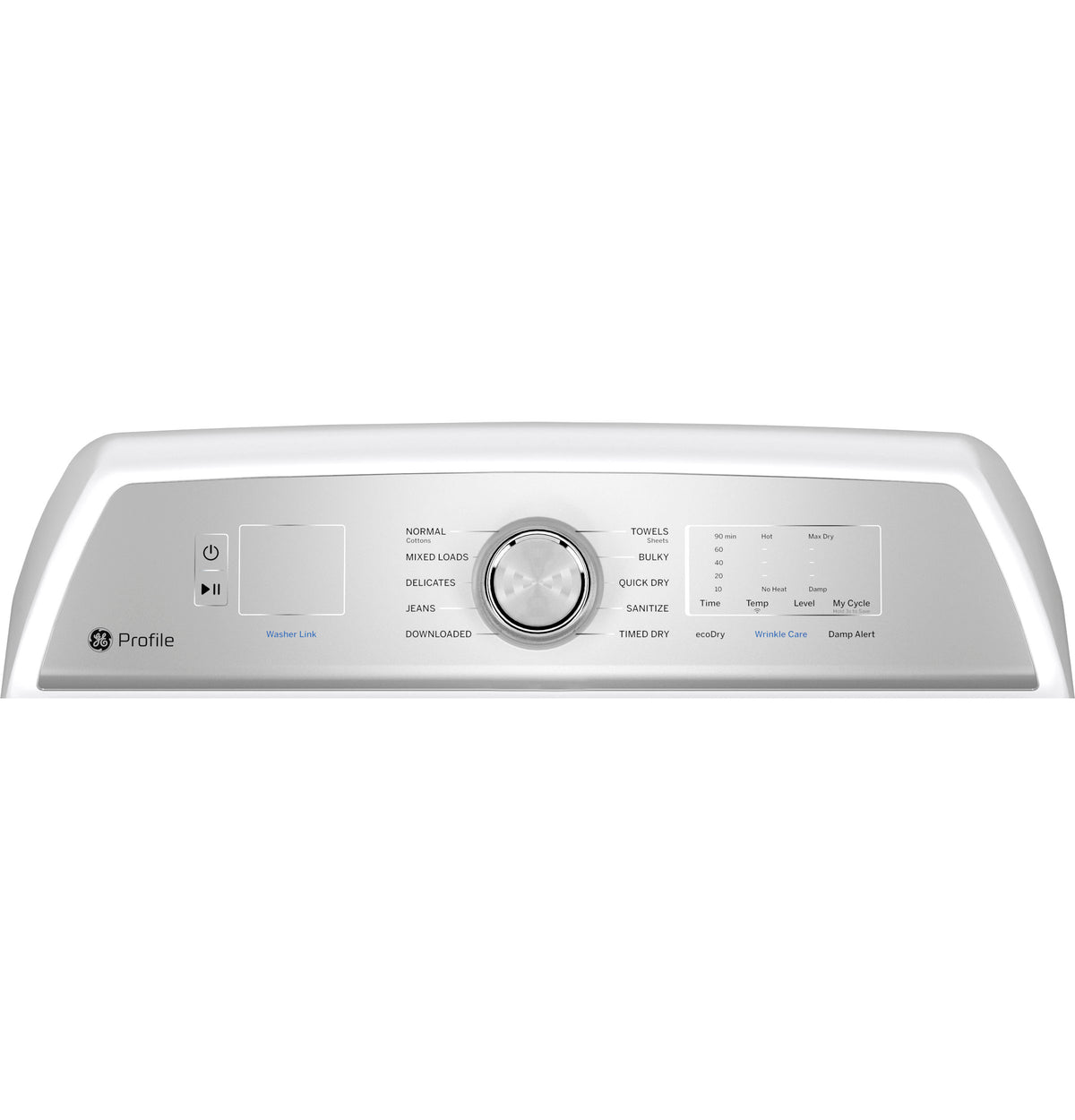 GE Profile 7.4 cu. ft. Capacity aluminized alloy drum Electric Dryer with Sanitize Cycle and Sensor Dry (PTD60EBSRWS)