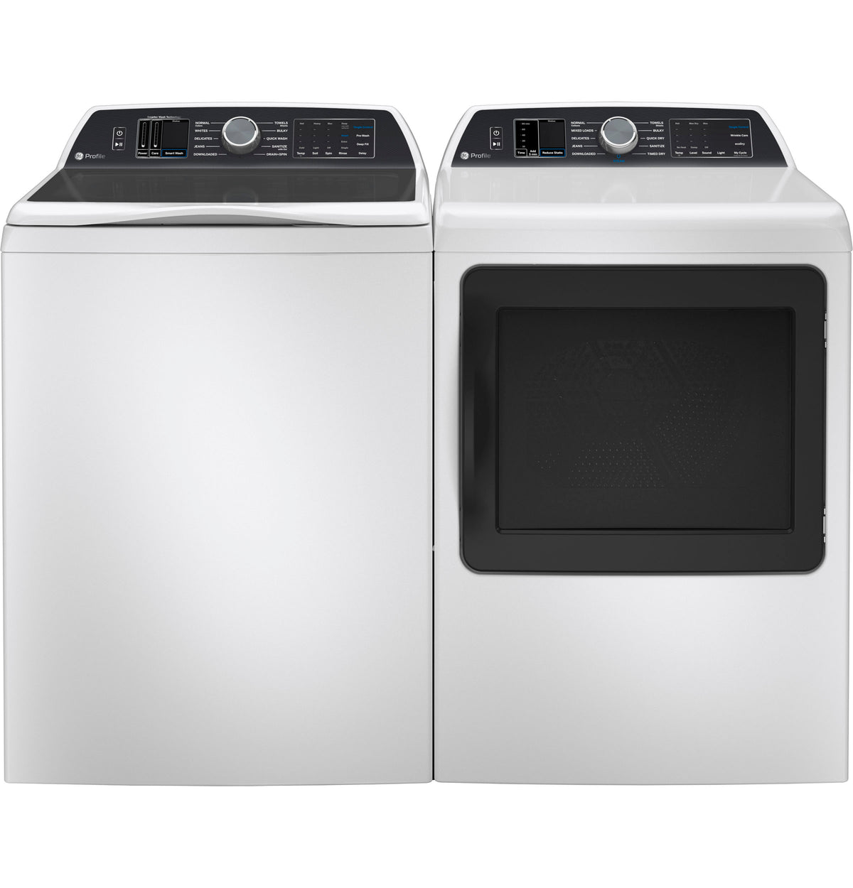 GE Profile 7.4 cu. ft. Capacity Smart aluminized alloy drum Electric Dryer with Sanitize Cycle and Sensor Dry (PTD70EBSTWS)